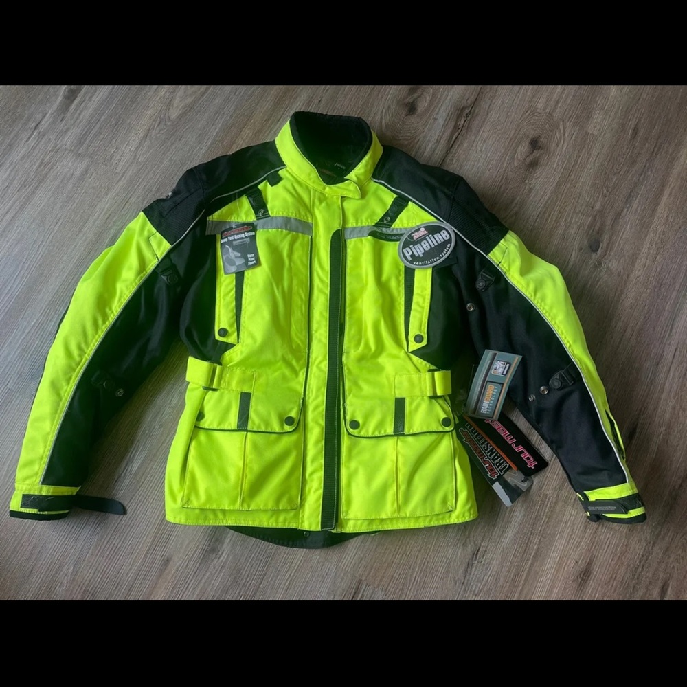 Tourmaster Transition Series 3 Hi-Viz Textile Motorcycle Jacket Womens Large